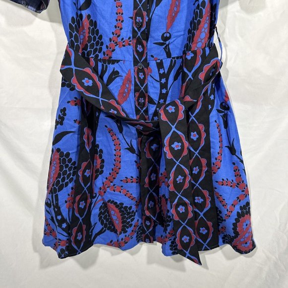 NWT Sezane [ 4 US / 36 ] Lola Printed V Neck Mini Dress in Atla Beue #Q374 - Picture 8 of 16
